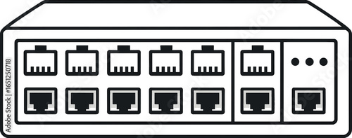 Network switch vector design | ethernet connectivity illustration for web and print