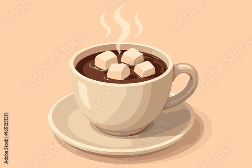 Cozy hot chocolate delight: warm beverage art for cafes, winter decor, and homes