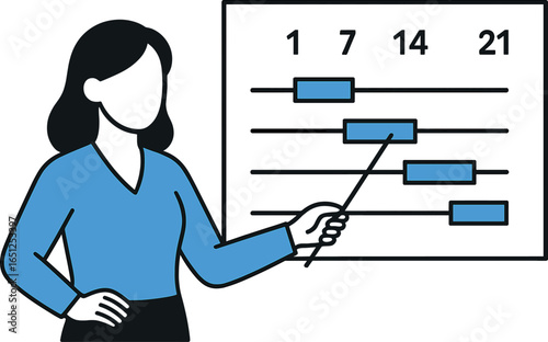 Project timeline graphic | strategic planning, business schedule, task management vector