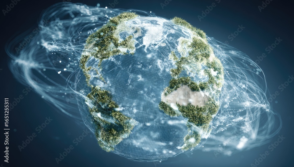 Fototapeta premium Earth, surrounded by ethereal energy