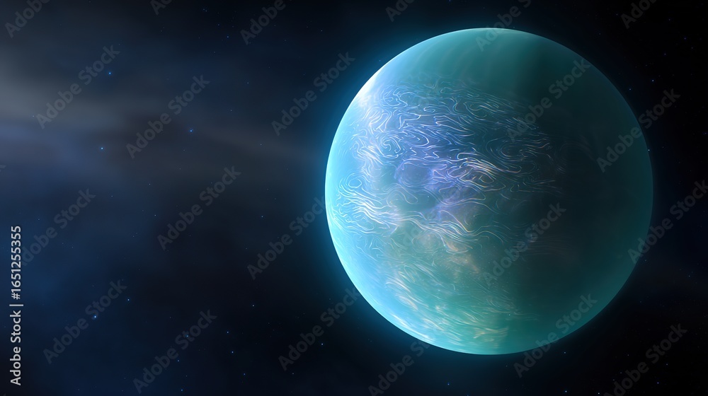 Fototapeta premium Uranus with mysterious internal heat waves visible through translucent atmosphere.