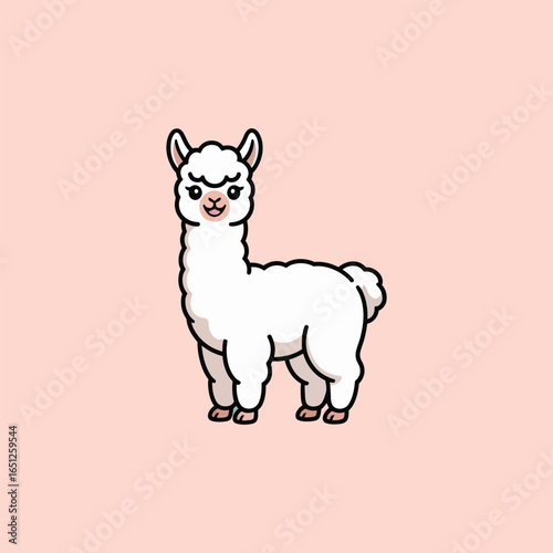 Clip art of cute alpaca
