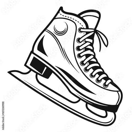Black and White Figure Ice Skate figure skate skating