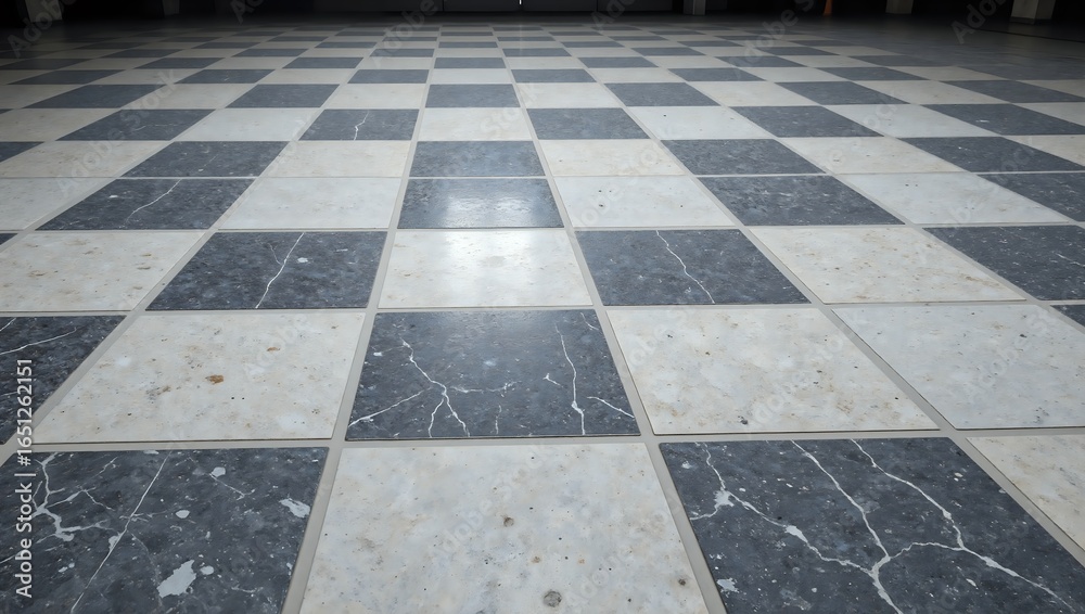 Fototapeta premium Elegant checkered floor pattern in contemporary space