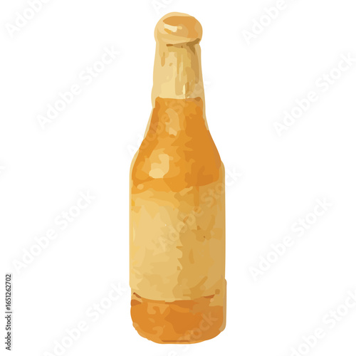 Beer Bottle Picnic Illustration Hand Drawn Vintage Style