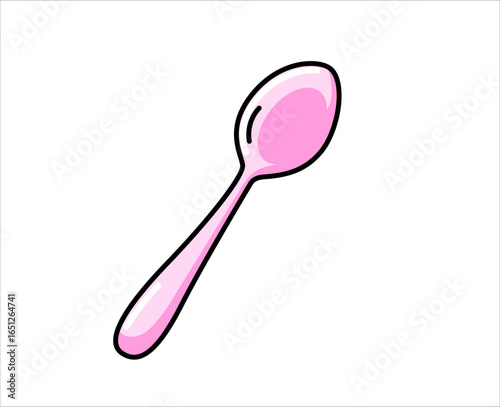Little spoon cartoon icon. Isolated vector illustration.