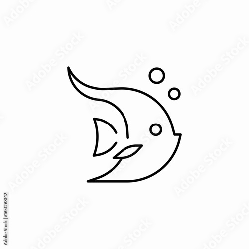 exotic aquatic fish icon sign vector