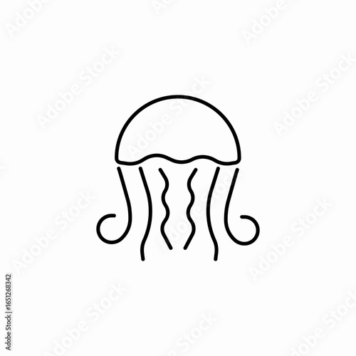 jellyfish sea creature icon sign vector