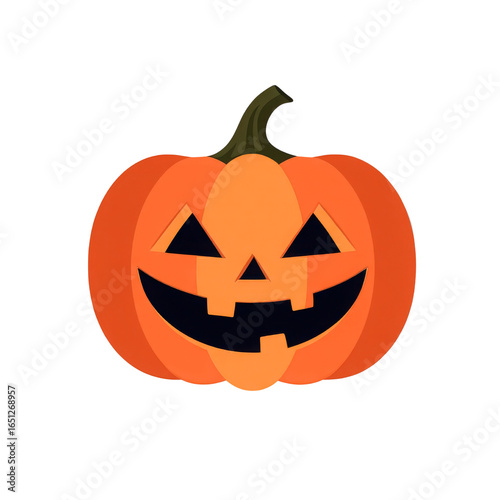 Jack o lantern halloween pumpkin isolated on transparent background