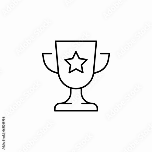 trophy award star icon sign vector