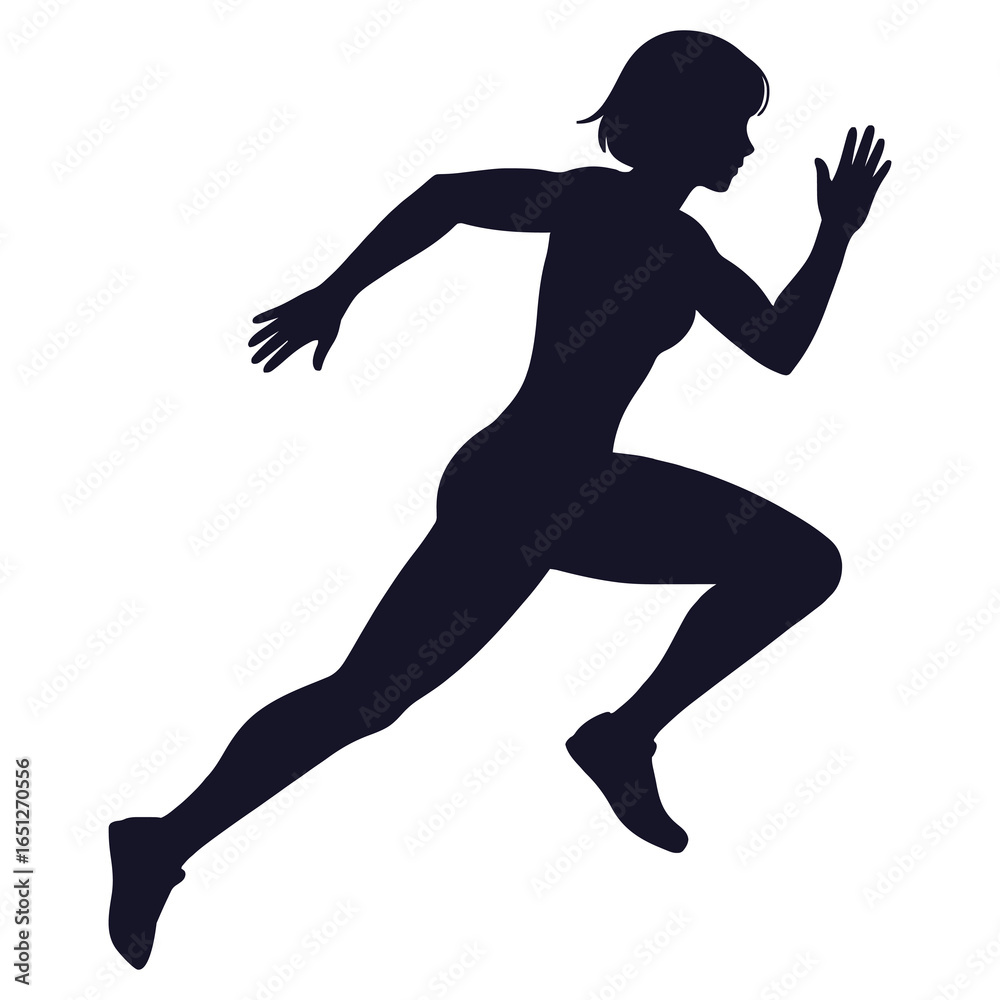 Running Woman Silhouette Generative AI Running Woman Silhouette Generative AI