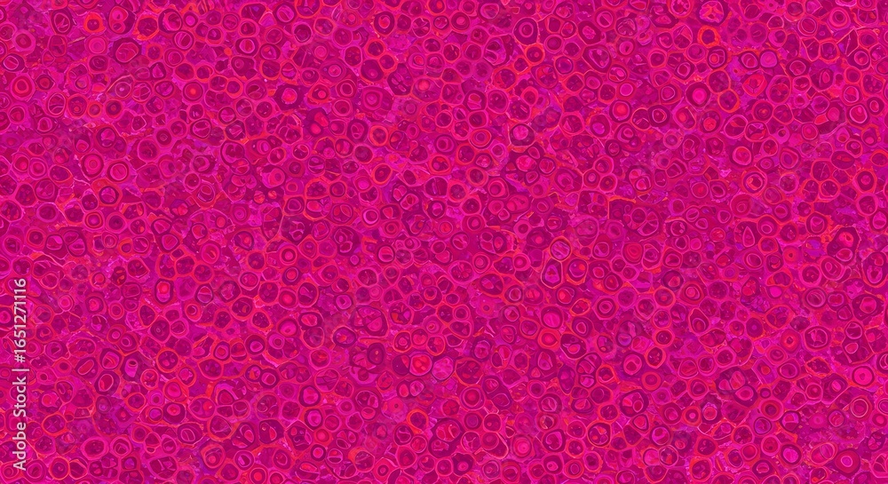 Fototapeta premium Abstract Pink Texture: A vibrant, photorealistic image presents a seamless abstract texture of pink circles and patterns, inviting visual exploration and design applications.