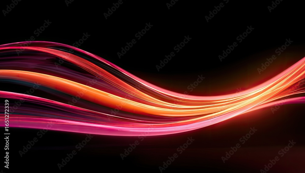 Fototapeta premium Abstract flowing ribbons of vibrant colors