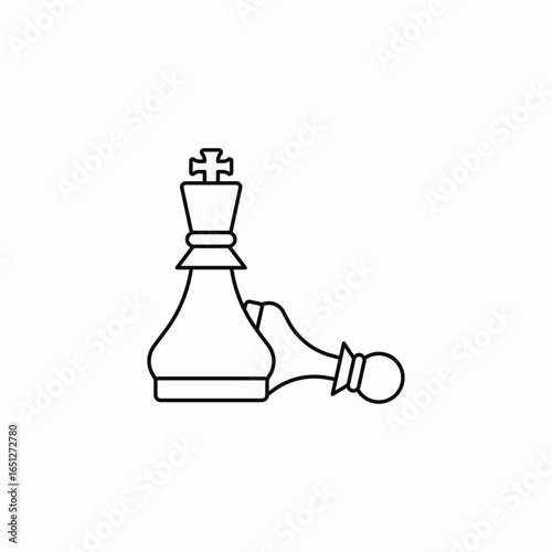 chess king pawn icon sign vector