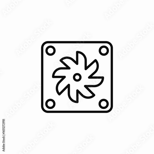 computer fan cooling icon sign vector