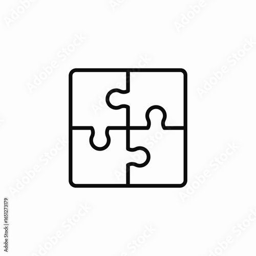 four square puzzle icon sign vector