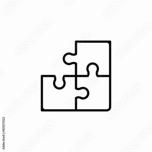 incomplete puzzle square icon sign vector