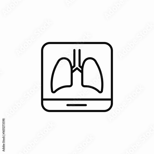 lungs scan results icon sign vector