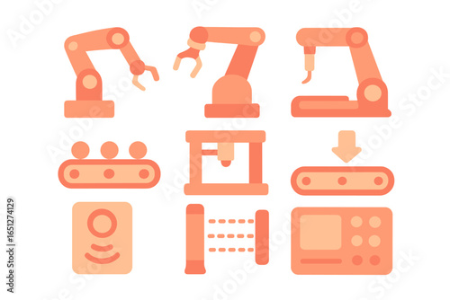 Industrial automation with robotic arms and machinery