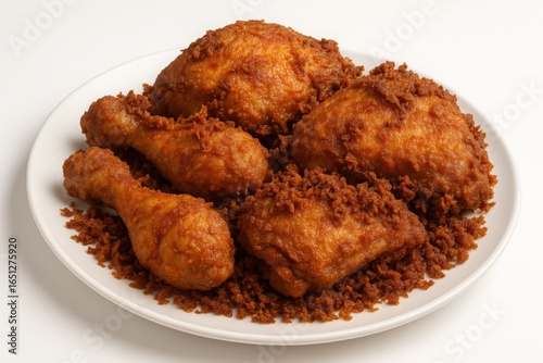 Ayam Goreng Berempah on Plate