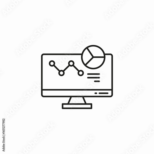 computer analytics graphs icon sign vector