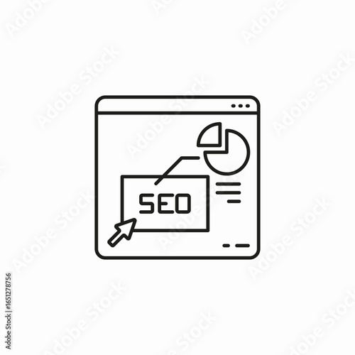 seo chart analysis icon sign vector