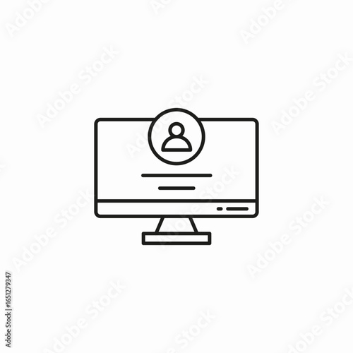user profile monitor icon sign vector