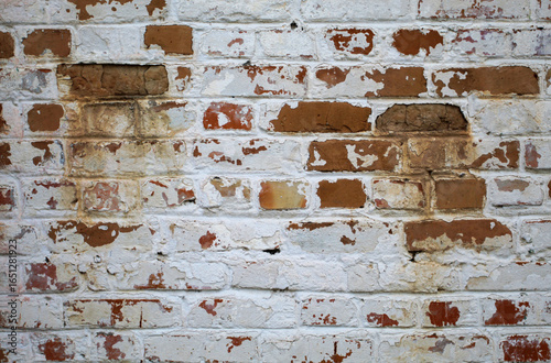 Distressed white brick wall background