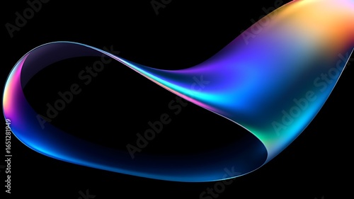 Illustration of a vibrant ribbon of light curves and flows in a mesmerizing loop