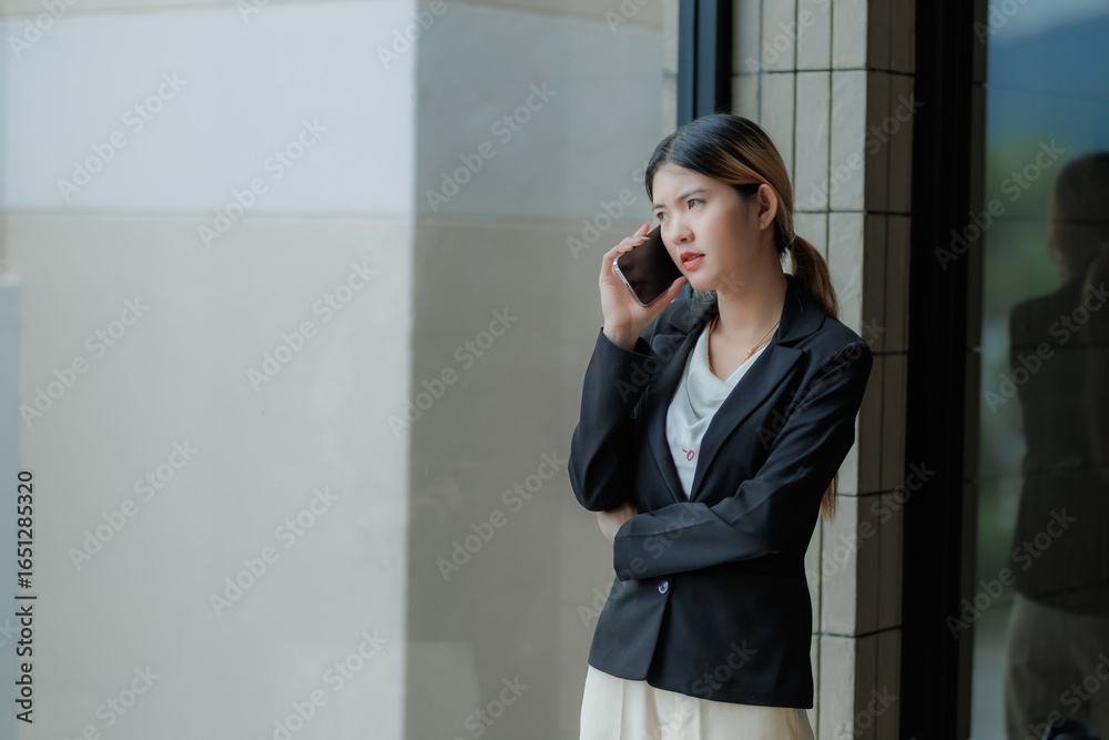 Fototapeta premium Determined female CEO working hard to boost sales and drive business growth.