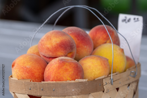 Canvastavla Peaches in basket