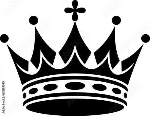 Majestic Black Crown Vector Art