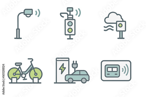 Vector illustration of smart city elements for urban development