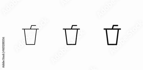 drink cup straw  icon sign vector