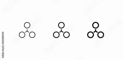 three connected circles icon sign vector