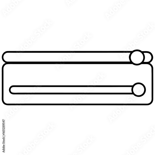 Two sliders for adjusting settings isolated on white background