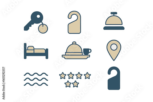 Hotel and hospitality icons collection in vector illustration