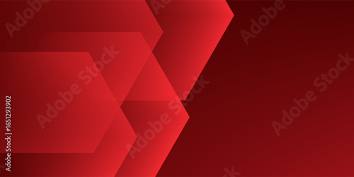 Abstract red gradient hexagonal background. Vector illustration