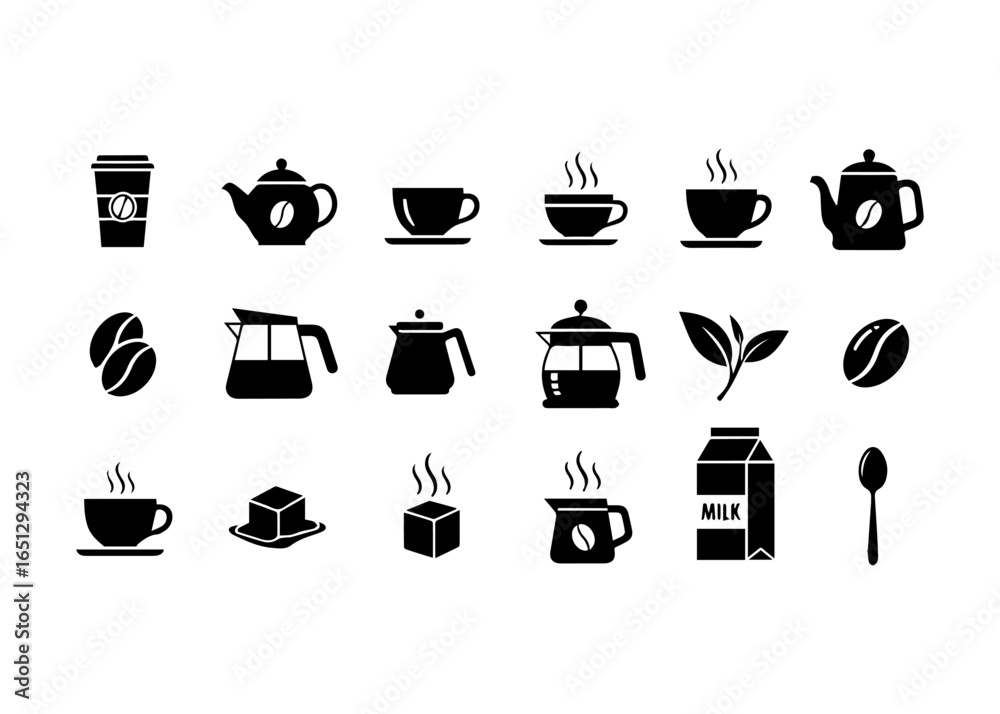 Coffee and Tea Icons Collection Coffee and Tea Icons Collection