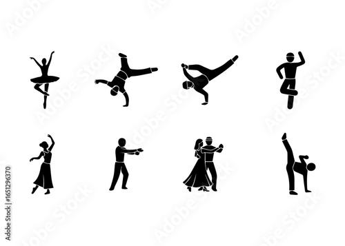 Diverse Dance Styles Silhouettes Collection