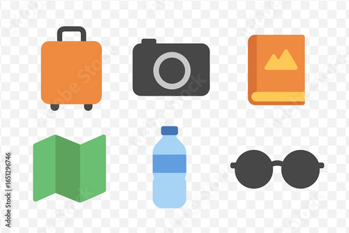 Travel essentials vector illustration for adventure lovers