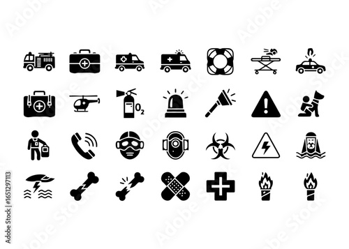 Emergency Services and Safety Icons Collection