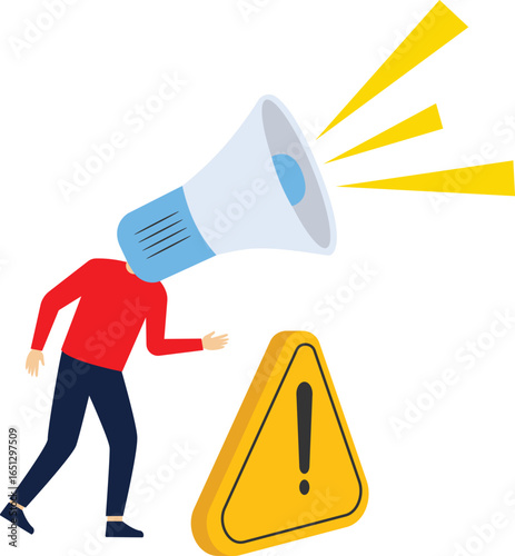Important announcement, attention or warning information, breaking news or urgent message communication, alert and beware concept,


