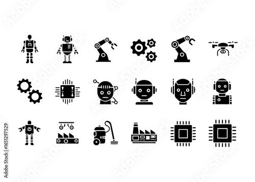 Futuristic Robot and Technology Icons Collection