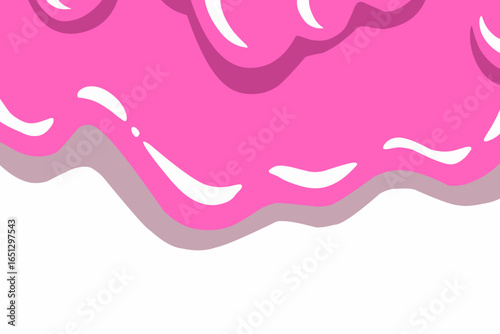 Pink liquid dripping down isolated on white background, wavy background design, pink abstract background