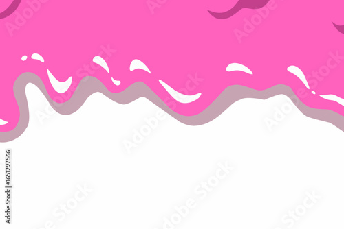 Pink liquid dripping down isolated on white background, wavy background design, pink abstract background