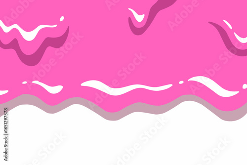 Pink liquid dripping down isolated on white background, wavy background design, pink abstract background