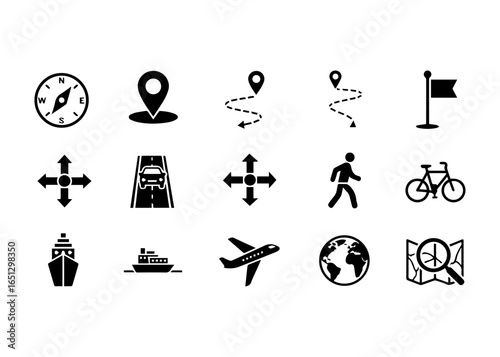 Travel and Navigation Icon Set