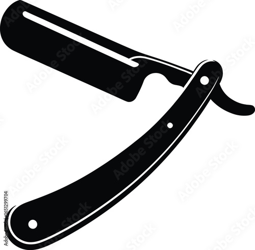 Classic straight razor vector illustration for barbershop design