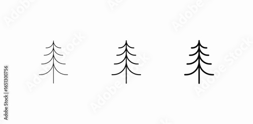 christmas tree curved branches icon sign vector